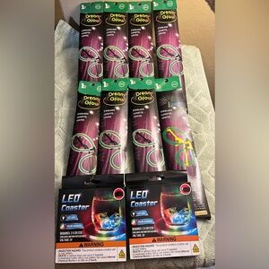 Dream Glow LED Eyeglasses in green and Coaster Set